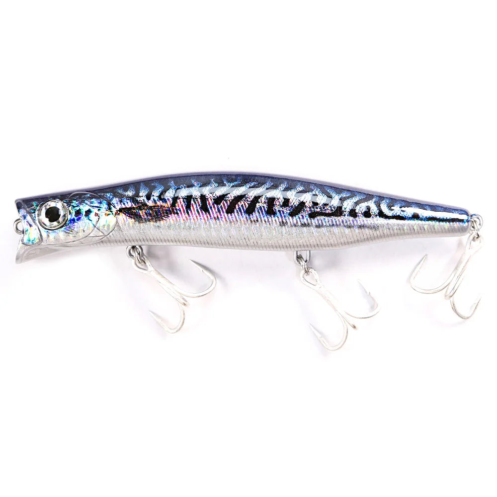 B&U Floating Popper, Long Casting, Saltwater Sea Bass, Pike Fishing/ 3D Printing-Topwater for TUNA, DORADO/MAHI, REDFISH, KINGFISH, SNAPPER, JACKS & OTHER PELAGIC SPECIES