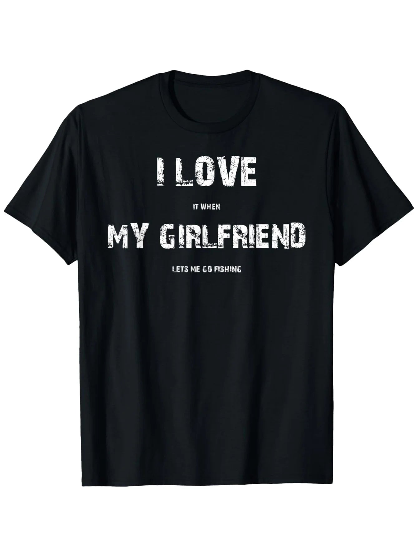 Funny Fishing Trip Couples T-Shirt Graphic  Black Shirt Cotton Regular Fit Round Neck