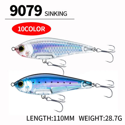 110mm 28.7g Pencil Fishing Lures Sinking Inshore Twitch Bait-Trout, Bass,Pike