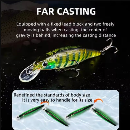BEARKING New Arrival 80mm 10g Minnow Jerking Bait For Fishing Bass, Pike, Trout, Walleye, and ALL Predators