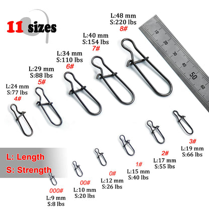 Fishing Snaps- Fast Lock Clips- Stainless Steel Fishing Connector- Duo lock Clips