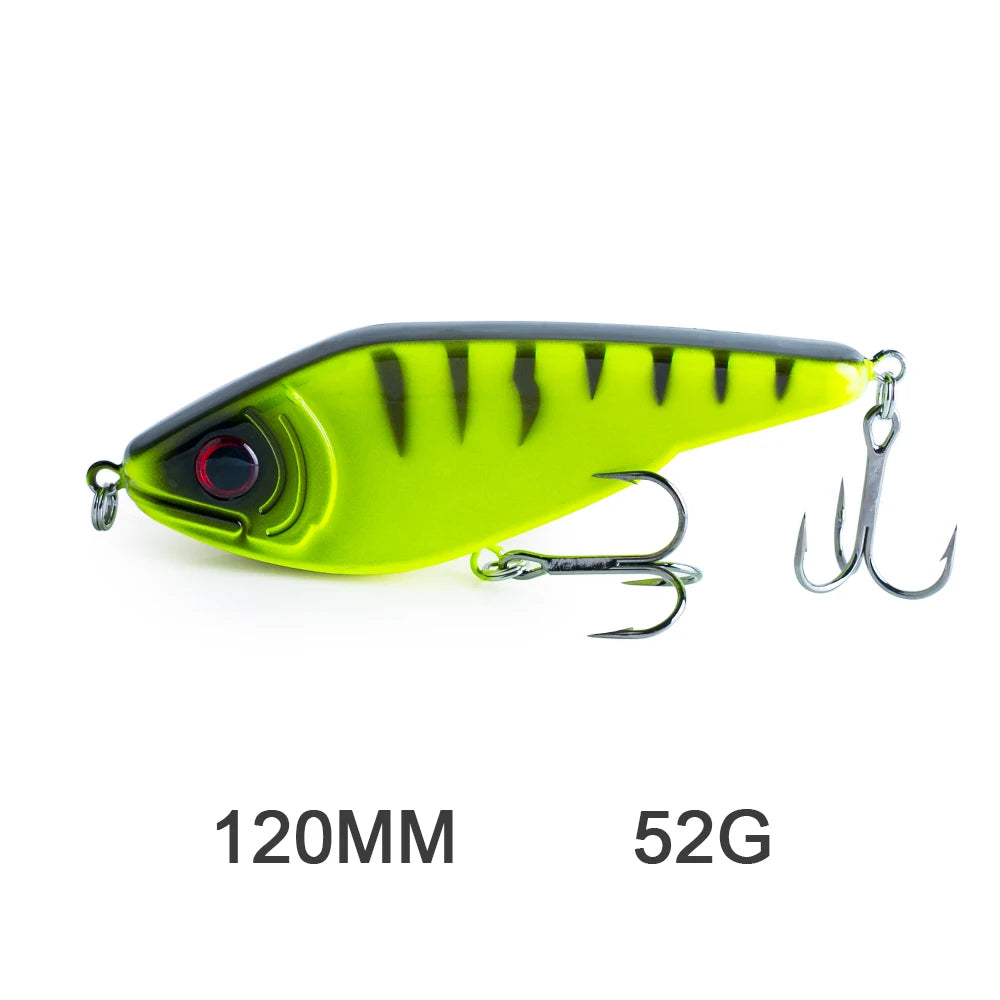 Hanlin Glide/Jerk-bait 75/90/120/150/mm 
FOR BASS, WALLEYE, PIKE, MUSKY, STEELHEAD, SALMON, CATFISH, STRIPERS & INSHORE SPECIES LIKE DRUM, SNOOK, SPECKLED TROUT