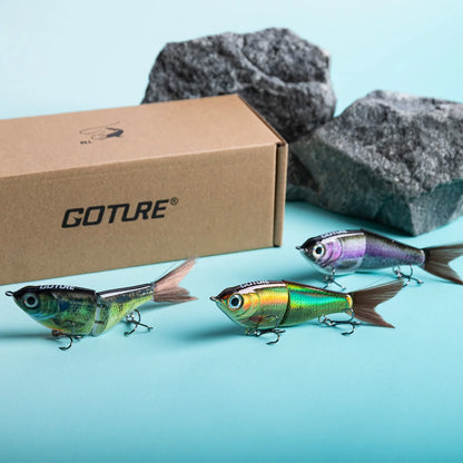 Goture MultiJointed Swimbait- 7.5g, 4pcs/set, Lifelike 3D Eyes- Hard, Mult-Jointed Swimbait