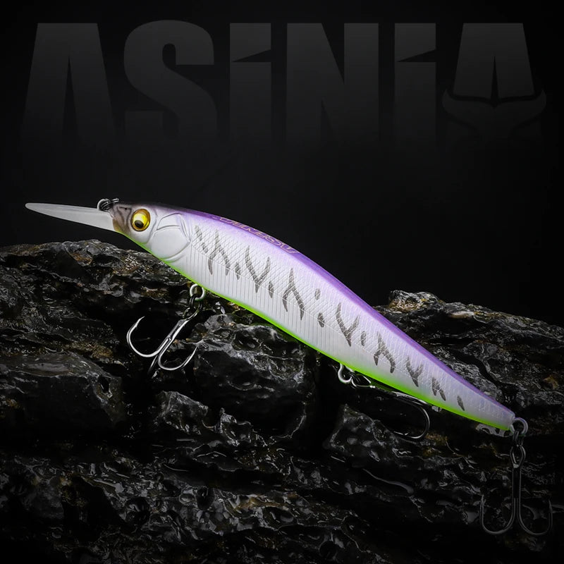 ASINIA Professional  110mm 14g Dives 1.8m/ SP Fishing Lures 
JERKBAIT FOR BASS, PIKE, WALLEYE, TROUT/SALMON, PERCH, CRAPPIE