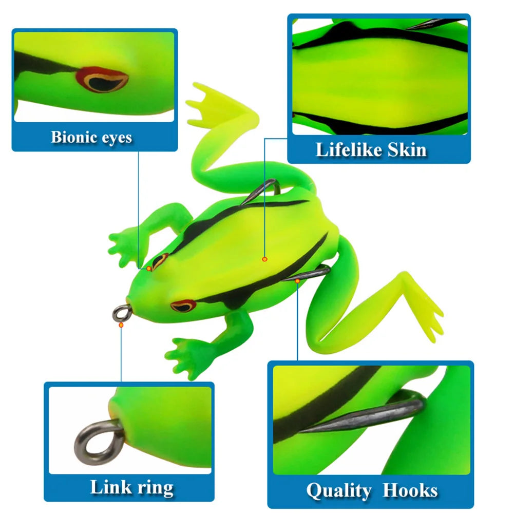 Frog Lure  6.5cm 19g Floating Soft Frog -Topwater  Bait for Bass, Catfish