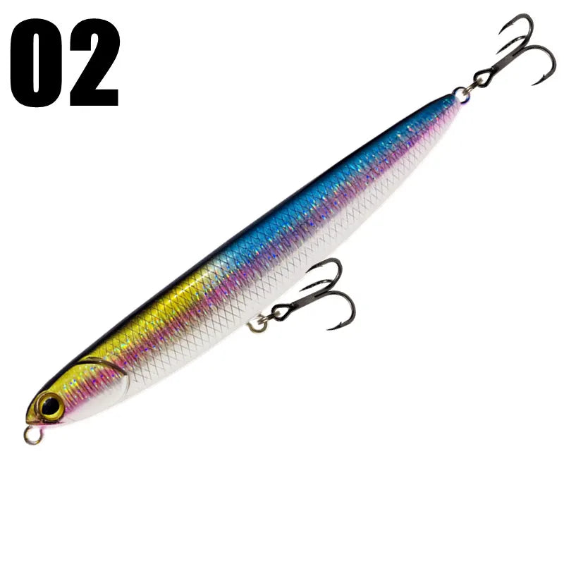 GREENSPIDER New Pencil Stick-bait - 115mm/13.5g 
TOPWATER ACTION for BASS, PIKE, MUSKY, STRIPERS, CATFISH, REDFISH, TARPON, SNOOK & other PREDATORS