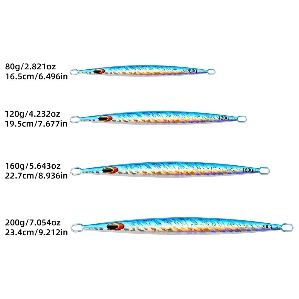 1PC 80g 100g 150g 200g Saltwater Metal Jigs- Deep Sea - Vertical Speed Jigs