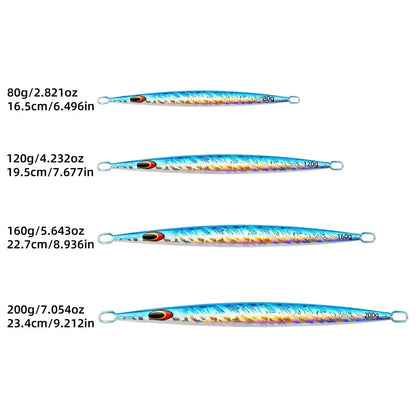1PC 80g 100g 150g 200g Saltwater Metal Jigs- Deep Sea - Vertical Speed Jigs