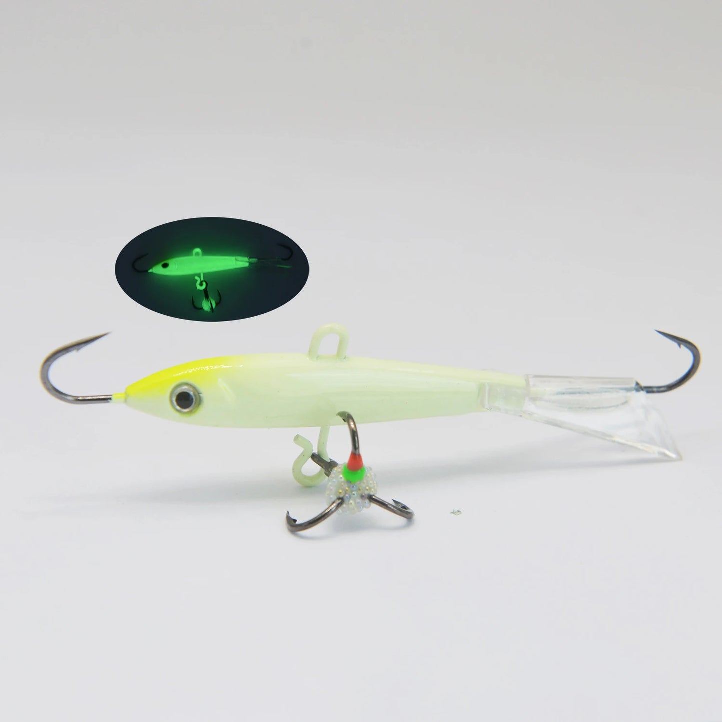 Ice Fishing Lures with Glide Tail Wings , Jigs for Bass, Perch, Walleye, Pike, Bluegill- Vertical Jigs
