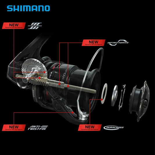 NEW SHIMANO VANFORD Spinning Reel 2500/3000 Series- MGL Rotor Body LONG STROKE Spool- Freshwater/ Saltwater