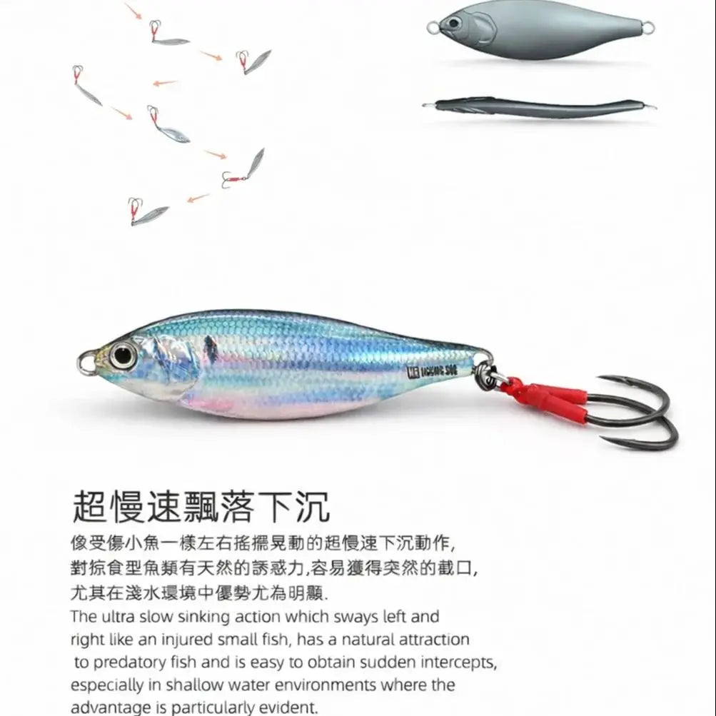 Metal Jig Bait Spinner Sinking 3D Eye Color Laser Spinning Gear Luring Cast Fishing Tackle Blade Hook Pesca VIB Lure