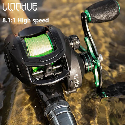 LINNHUE Best Baitcasting Reel BS2000 8.1:1 High Speed, with Spare Spool, Saltwater- Freshwater