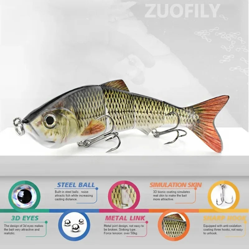 25.5cm 148g Oversized Jointed Minnow VIB Lure- Long Casting Saltwater Hard Bait for Big Predators like Sea Bass, Pike