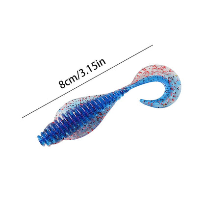 8pcs Artificial Bait 80mm 3.7g, Soft Bait for Crappie, Bass, Walleye, Trout