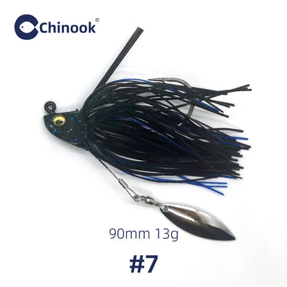 1PCS 13g Metal Jig, Bass Jig, Spinner Bait, Silicone Skirt