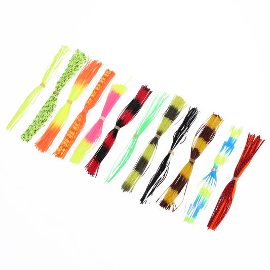 12 Bundles Mixed Color Silicone Skirts , Replacement Fishing Skirts for  Jigs, Spinnerbaits, Buzz-baits, & other Lures