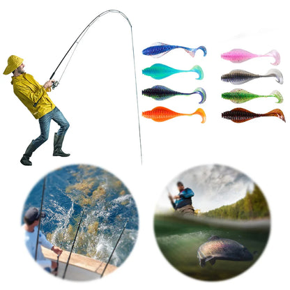 8pcs Artificial Bait 80mm 3.7g, Soft Bait for Crappie, Bass, Walleye, Trout