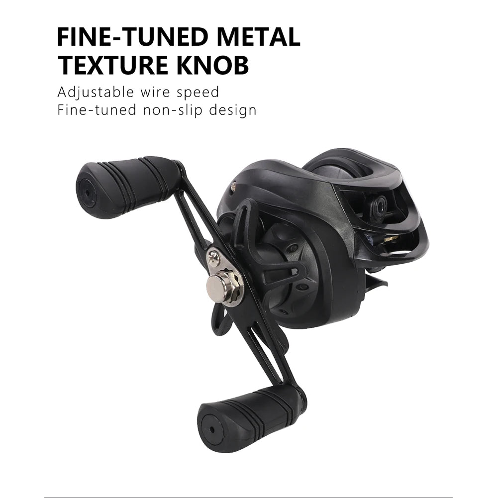 High Performance Baitcasting Reel, 7:2 to 1 Gear Ratio, 10kg Drag, 18 Plus 1BB Ideal for Beginner's Fishing