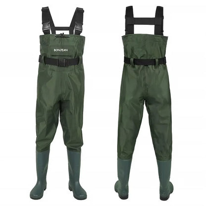 Waterproof Fishing Waders Pants Chest-Length Wader With Boots Durable Breathable Overalls Kit for Men Women Outdoor Raft Hunting