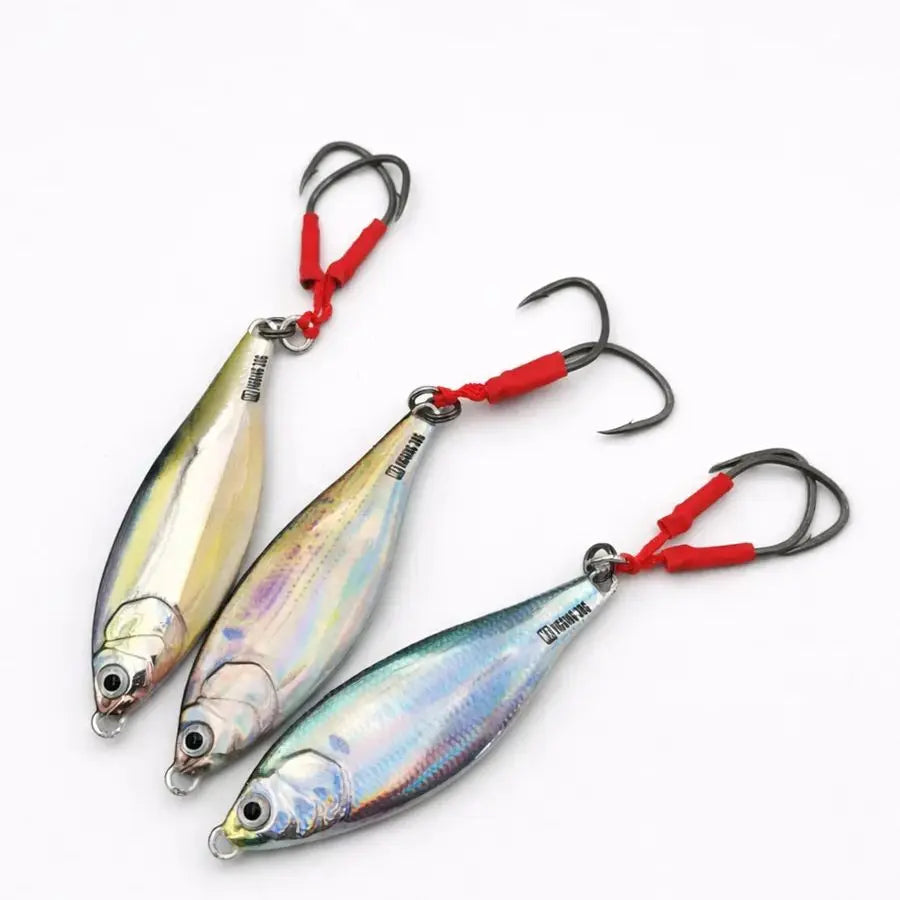 Metal Jig Bait Spinner Sinking 3D Eye Color Laser Spinning Gear Luring Cast Fishing Tackle Blade Hook Pesca VIB Lure