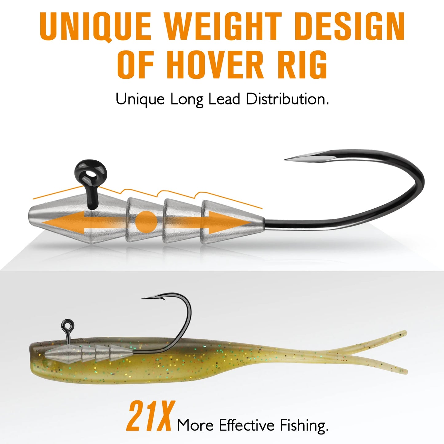 15PCS Hover Rig, Jig head, Swimbait Jig-Heads for Bass Fishing, Bass Hooks 1/0- Hover Strolling Rig Kit- Fishing Jig Heads1/16OZ, 1/8OZ