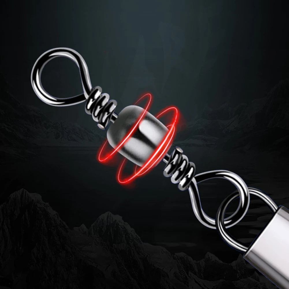 200pcs Bearing Swivel with Interlock Snap, for Connecting Fishing Line and Lures