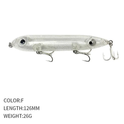 126MM 26G Pencil Fishing Lures Floating  Top Water Artificial Bait 126F Walk The Dog!