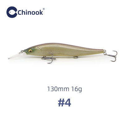Chinook 130mm16g Minnow Jerkbait, Depth 2-3m Suspending Fishing Lure ,aka: Vision110
