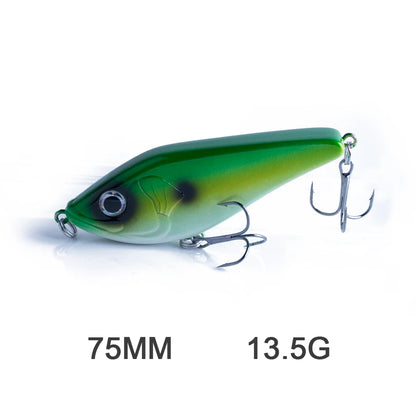 Hanlin Glide/Jerk-bait 75/90/120/150/mm 
FOR BASS, WALLEYE, PIKE, MUSKY, STEELHEAD, SALMON, CATFISH, STRIPERS & INSHORE SPECIES LIKE DRUM, SNOOK, SPECKLED TROUT
