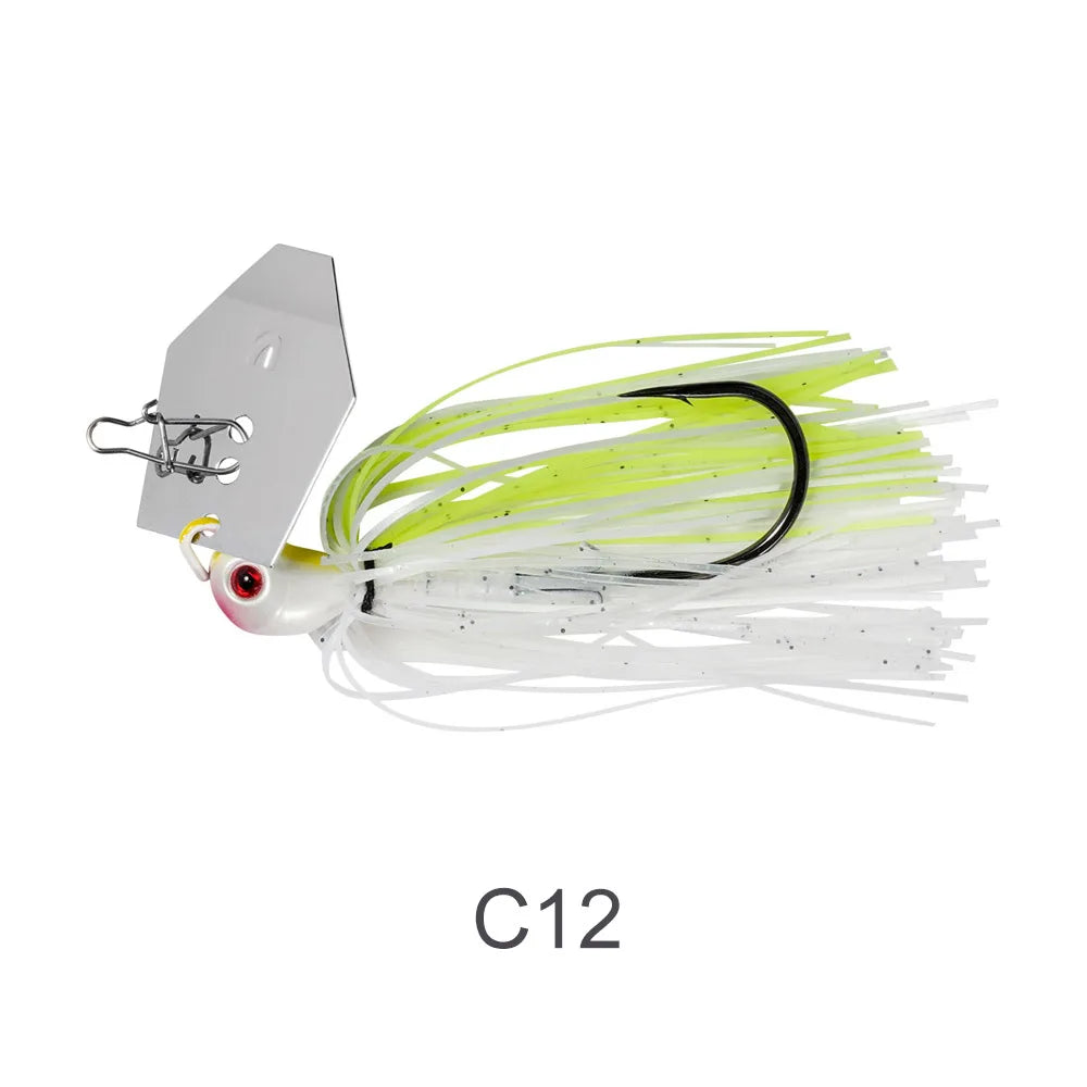 Noeby Chatterbait 10.5g 14g 21g 28g 35g Bladed Jig with Needle Stinger Hook, for Bass, Pike and ALL PREDATORS