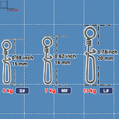 Fishing Snap 50~200Pcs Coastlock Snap Stainless Steel Quick Change Lure Fishing Clip Snap for  Lures