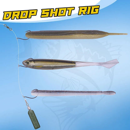 FishTrip 50-200pcs Drop Shot Hooks for Bass Fishing, High Carbon Steel- Wacky Hook
