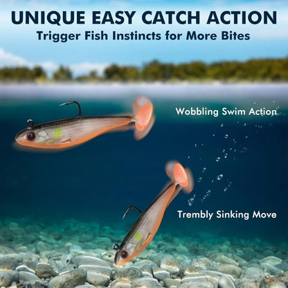 Pre-Rigged Soft Swimbait for ALL PREDATOR SPECIES
