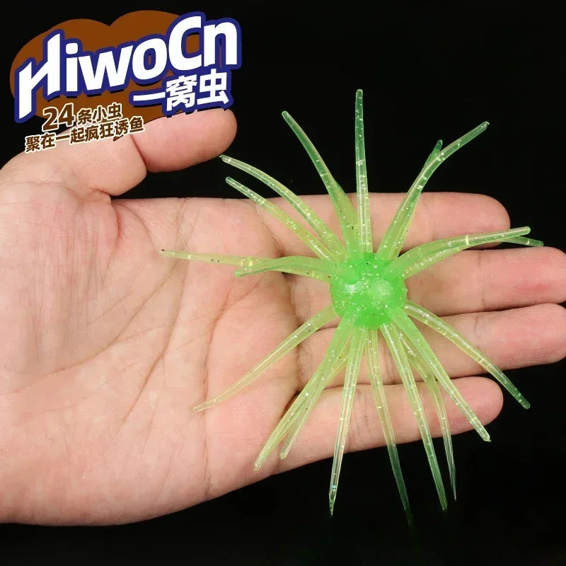 -HOT NEW TECHNIQUE for BASS- Texas Rig or Jighead, Fish This Floating Soft Bait Like any other Plastic for BASS
 2.7g 8.2g 24 Tentacled Urchin Nest- Soft Plastic Bait Ball for BIG BASS, Perch, Mandarin Fish, Snakefish, Catfis