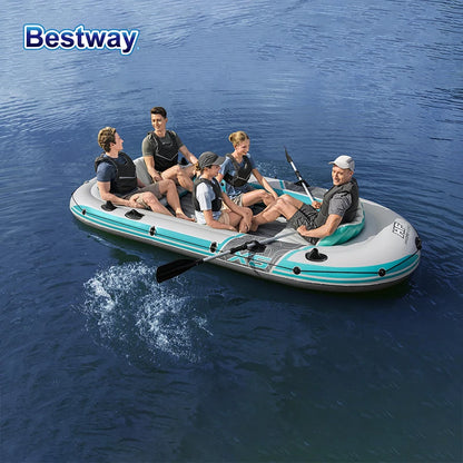 Bestway 65159 5 Person Inflatable Raft, - Durable PVC Material, Large , Kit Format, Highly Buoyant and Stable