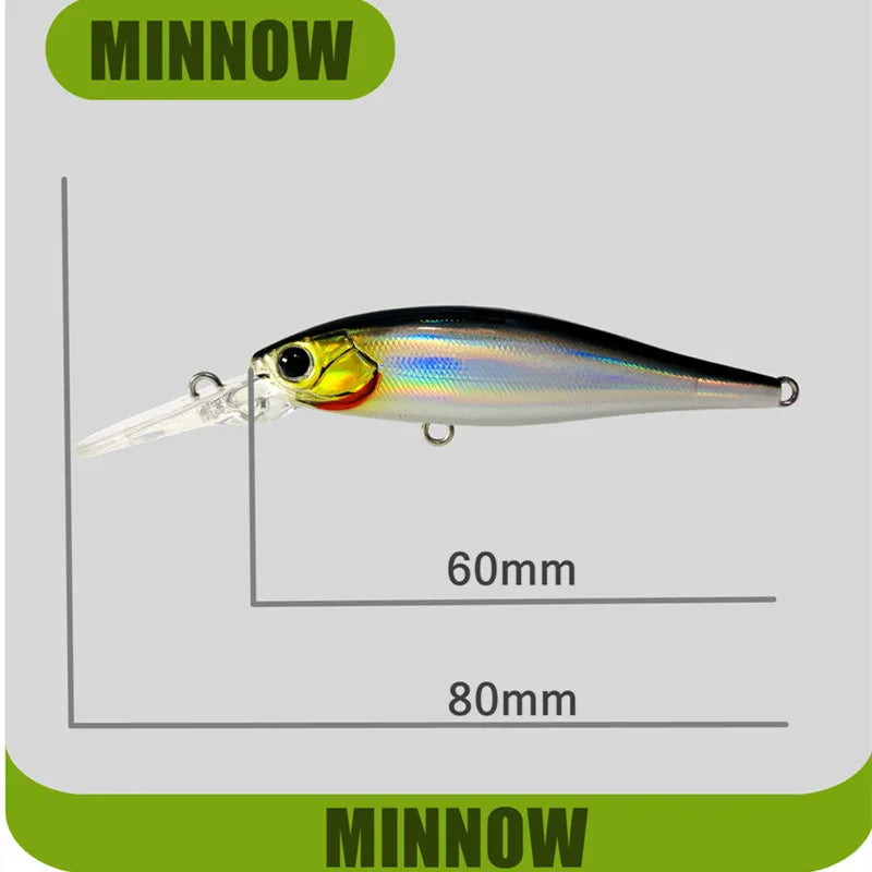 6cm 4.7g Deep Diving Crankbait for BASS, PERCH, WALLEYE, PIKE, SALMON/TROUT