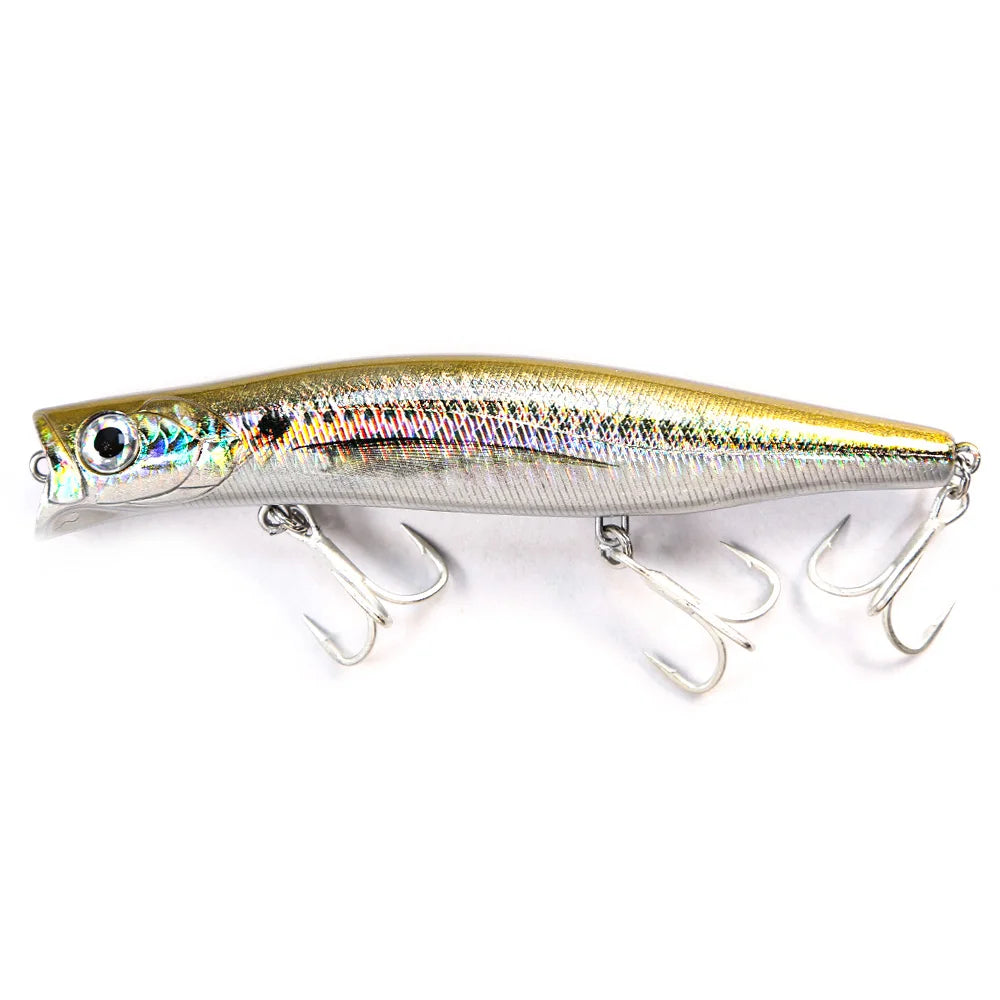 B&U Floating Popper, Long Casting, Saltwater Sea Bass, Pike Fishing/ 3D Printing-Topwater for TUNA, DORADO/MAHI, REDFISH, KINGFISH, SNAPPER, JACKS & OTHER PELAGIC SPECIES