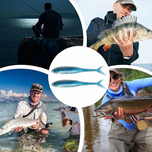 2Pcs Fishing Lures- Shad, Soft Artificial Bait for Pike, Bass, Trout