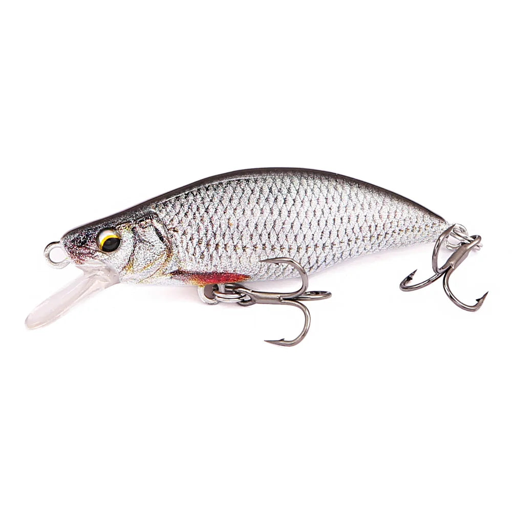 B&U Minnow Fishing Lure- Trout Pattern- Hard Bait, Assorted with Sharp Treble Hooks, Freshwater Lures for Bass, Trout, Pike