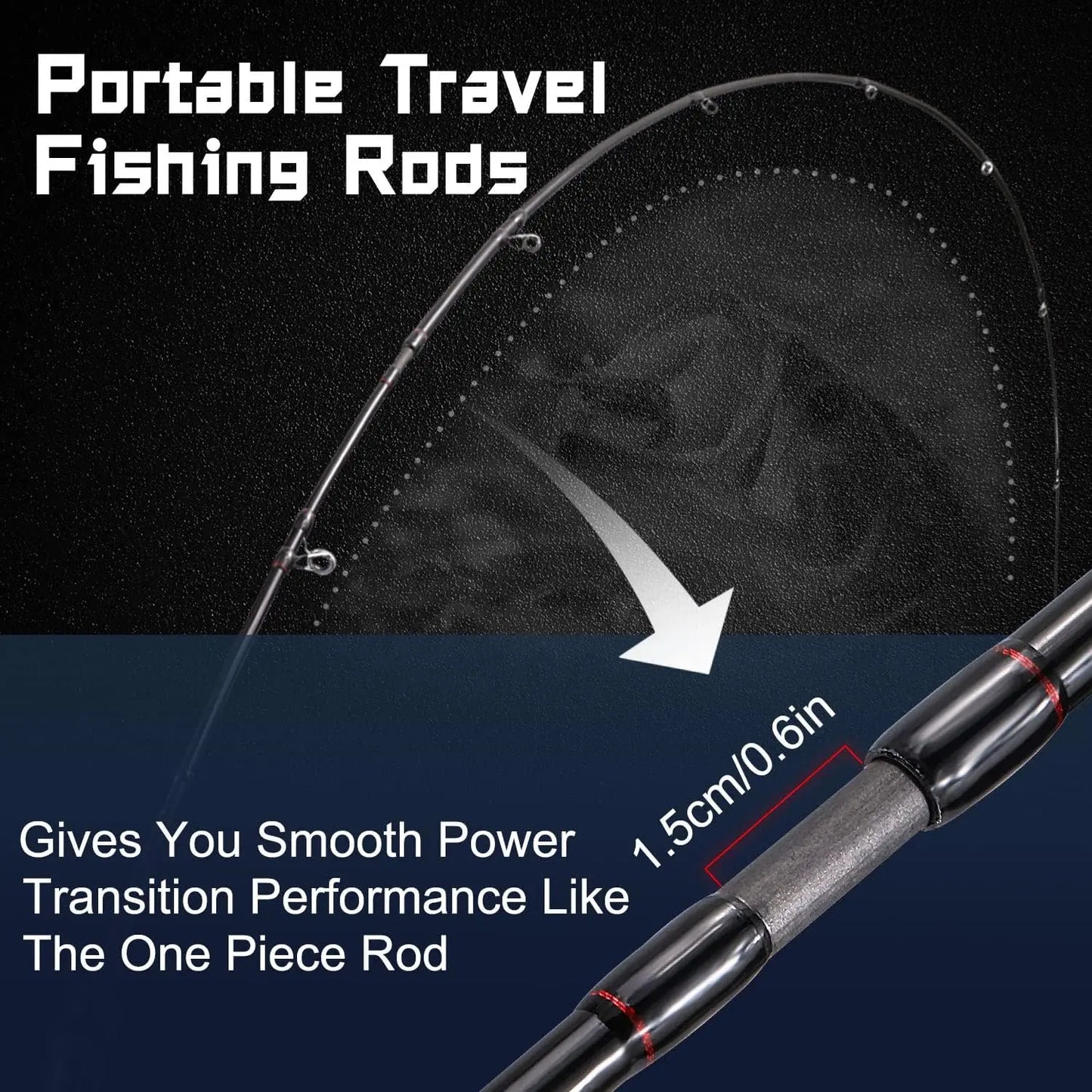 Medium Baitcasting Fishing Rod and Reel Combo, 6'/7'- Low Profile with SuperPolymer Handle for Smooth Casting