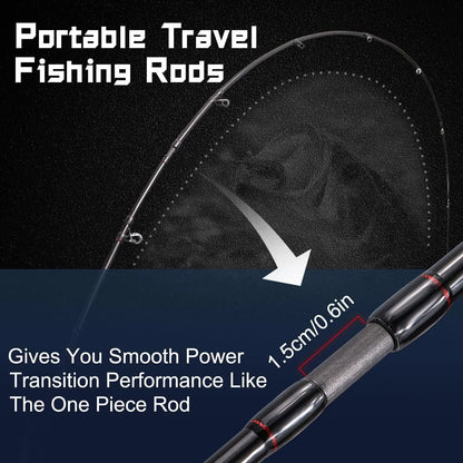 Medium Baitcasting Fishing Rod and Reel Combo, 6'/7'- Low Profile with SuperPolymer Handle for Smooth Casting