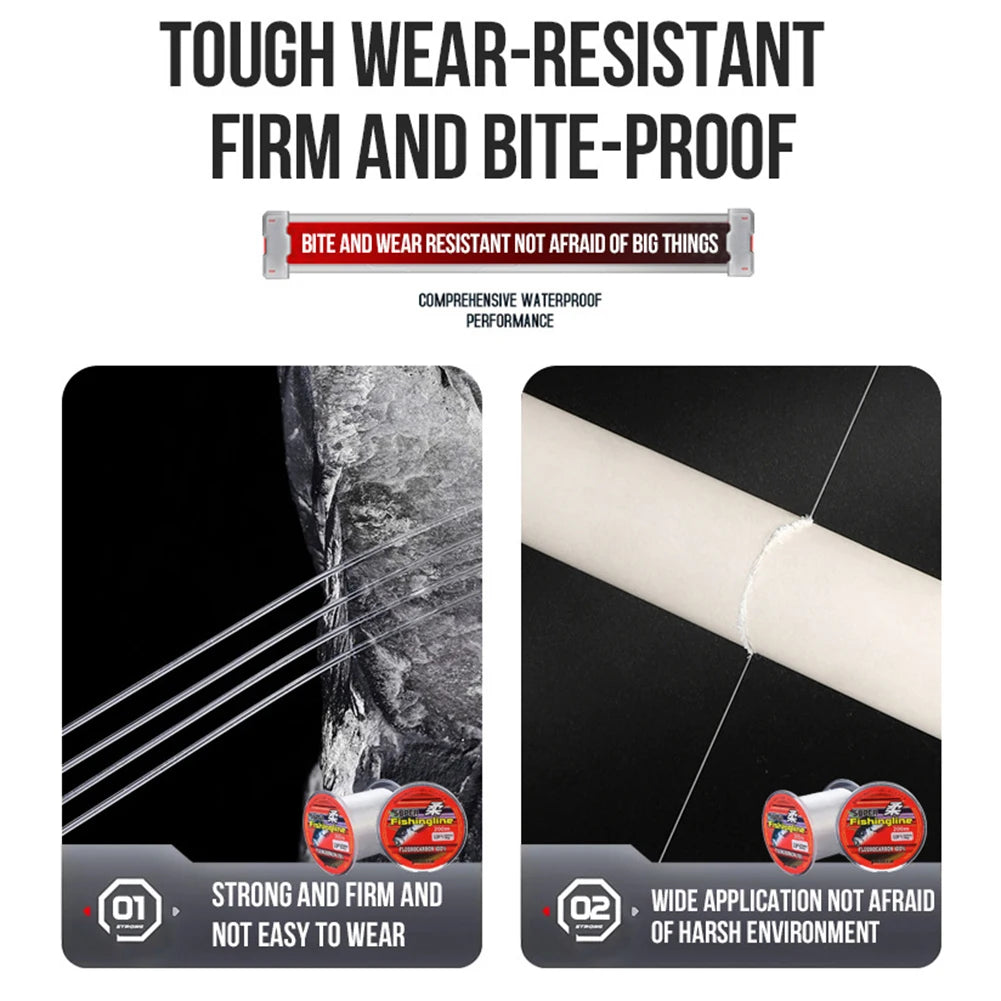 300M Fluorocarbon Coated Fishing Line Clear Trout Line