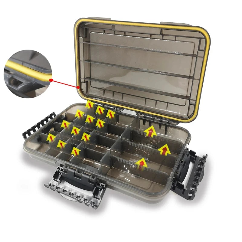 Large-Capacity Waterproof Tackle Box / Multiple Compartments