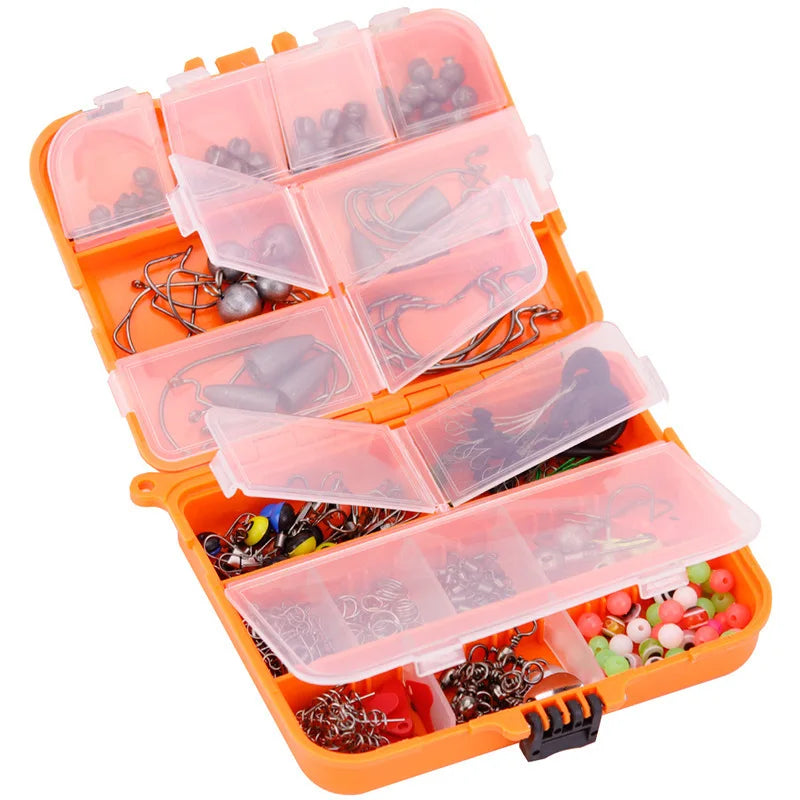 257pcs Fishing Accessories Kit, Complete  Set with Hooks, Perfect for Sea & Shore , Bass Fishing, Professional Fishing Tackle