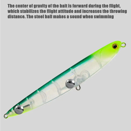 GREENSPIDER New Pencil Stick-bait - 115mm/13.5g 
TOPWATER ACTION for BASS, PIKE, MUSKY, STRIPERS, CATFISH, REDFISH, TARPON, SNOOK & other PREDATORS