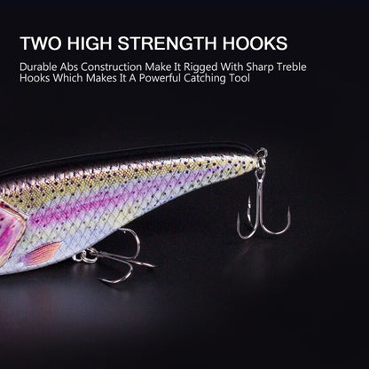 Hanlin Glide/Jerk-bait 75/90/120/150/mm 
FOR BASS, WALLEYE, PIKE, MUSKY, STEELHEAD, SALMON, CATFISH, STRIPERS & INSHORE SPECIES LIKE DRUM, SNOOK, SPECKLED TROUT