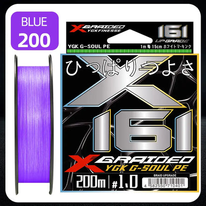 2026NEW YGK X16 PE Braided Fishing Line 16 Strands, Purple, Ultra Smooth Multifilament PE Line 100/150/200/300/500M Japan Quality