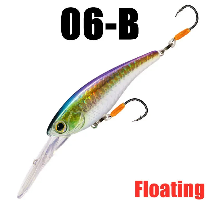 GREENSPIDER Suspending Crankbait-Minnow/ 65mm 10g Shad Hard Bait, Deep Diver, Depth 1.5m / Long Casting
BASS, PIKE, TROUT, WALLEYE, SALMON