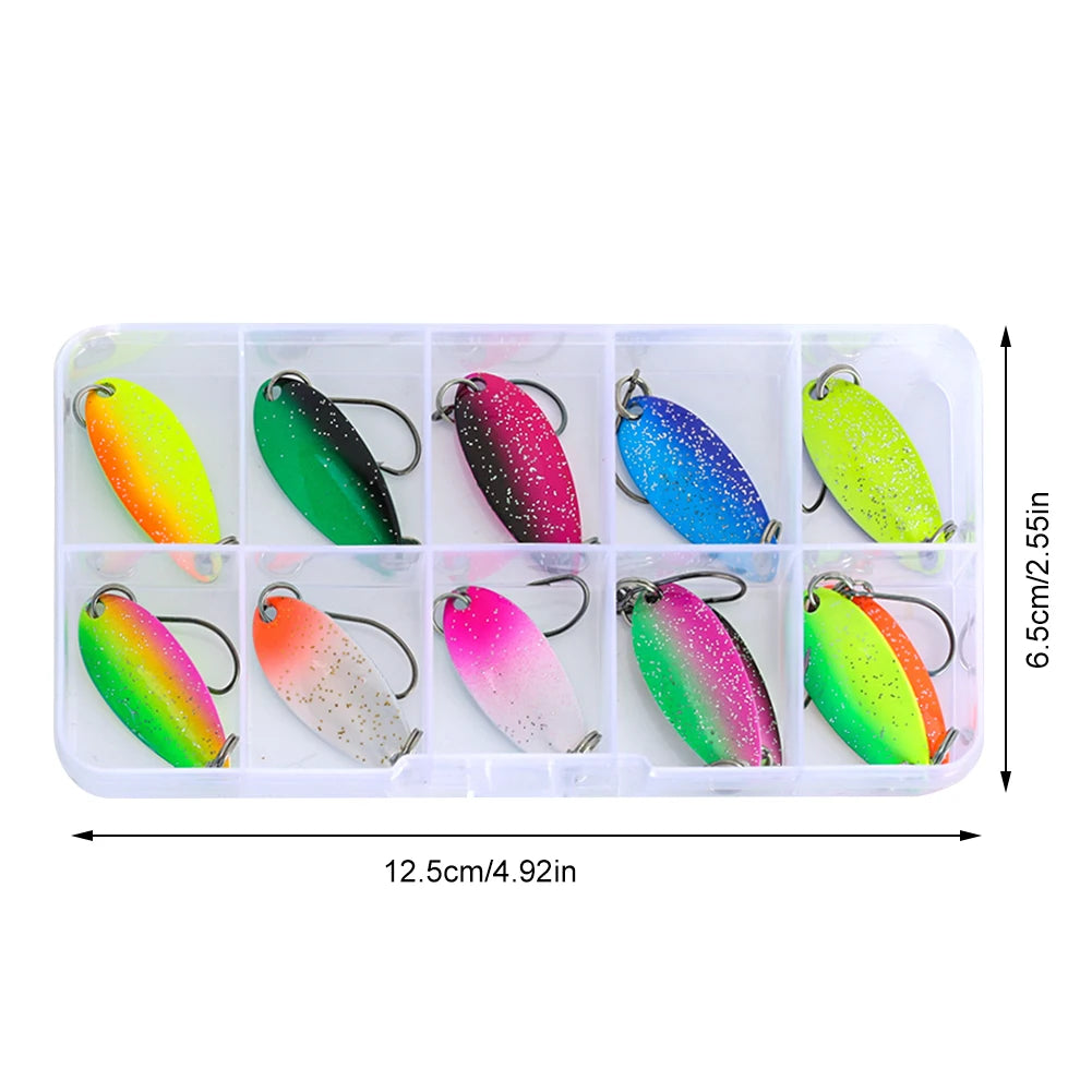 12Pcs Realistic Trout Bait with Single Hook- Artificial Trout Spoon
