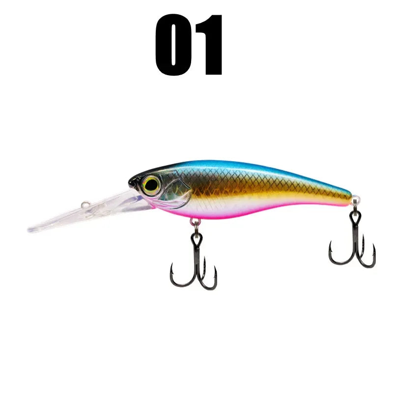 GREENSPIDER Suspending Crankbait-Minnow/ 65mm 10g Shad Hard Bait, Deep Diver, Depth 1.5m / Long Casting
BASS, PIKE, TROUT, WALLEYE, SALMON